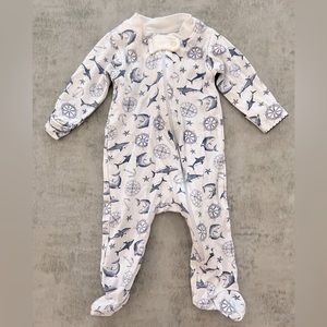 Sammy + Nat Lost at Sea zippered footie PJ 0-3 months